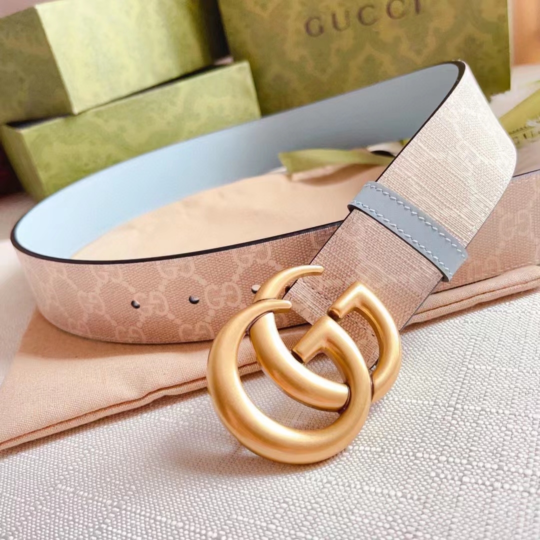 G*u*i gg unisex marmont wide archival belt beige white gg supreme canvas