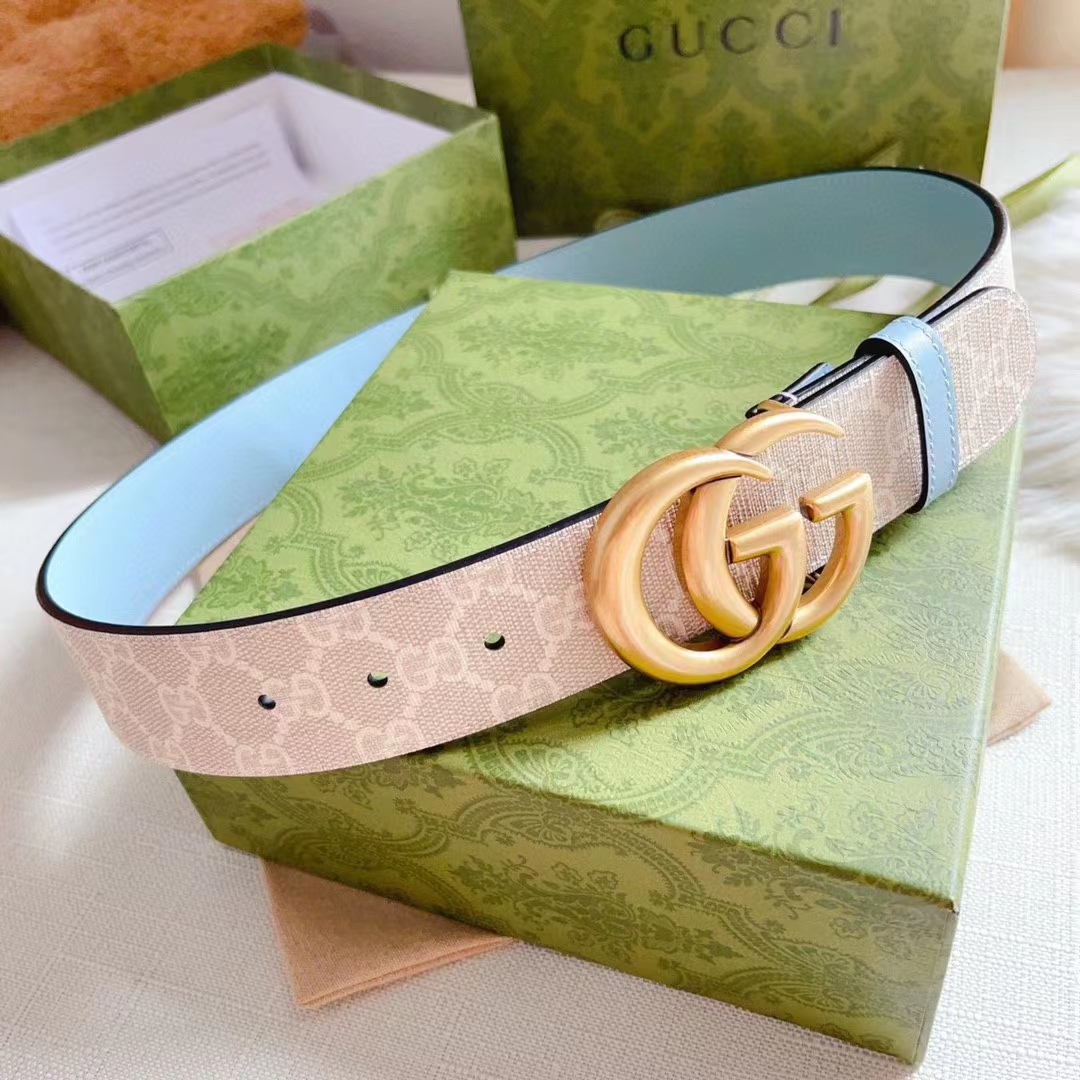 G*u*i gg unisex marmont wide archival belt beige white gg supreme canvas