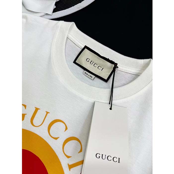 G*u*i women gg cotton jersey printed t-shirt off white crewneck short sleeves
