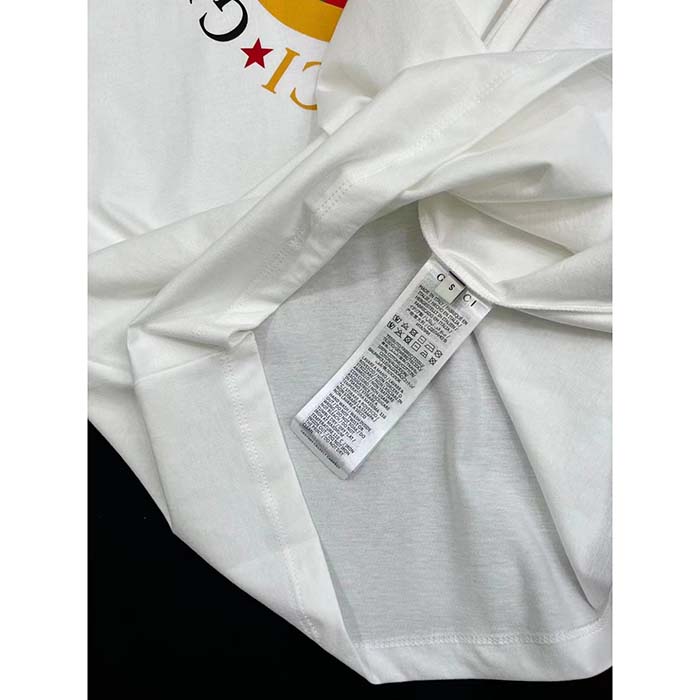 G*u*i women gg cotton jersey printed t-shirt off white crewneck short sleeves