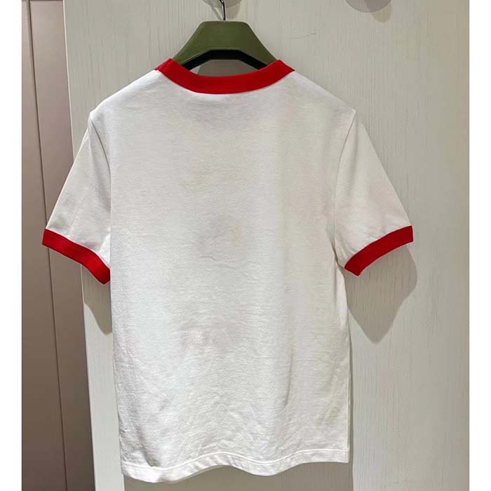 G*u*i women gg sine amore nihil’ cotton jersey t-shirt off white mushroom embroidery