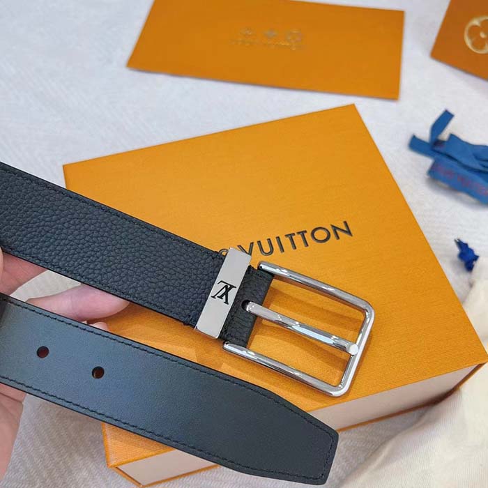 Louis Vuitton LV Unisex LV Pont Neuf 35mm Belt Taurillon Calf Leather