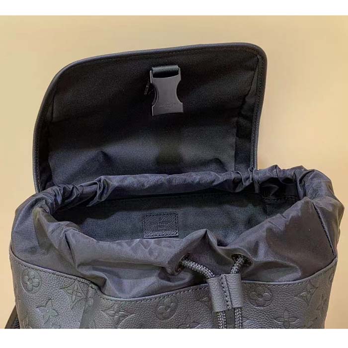 Louis Vuitton LV Unisex Trekking Backpack Monogram Shadow Calf Leather Textile Cowhide