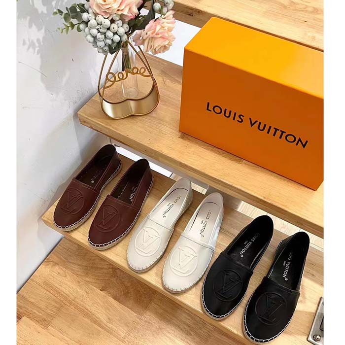 Louis Vuitton LV Women Starboard Flat Espadrille Black Lamb Leather Rubber