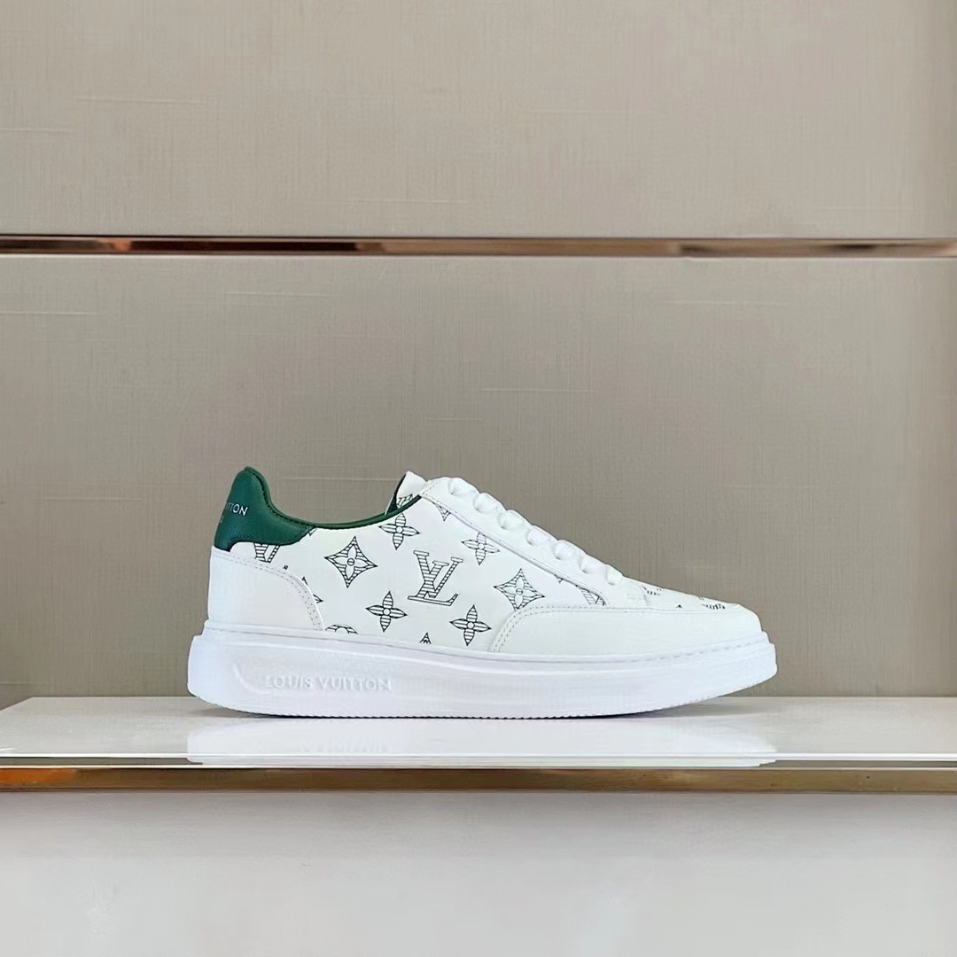 Louis Vuitton Unisex Beverly Hills Sneaker Green Monogram-Printed Calf Leather Rubber Outsole