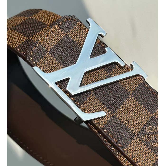 Louis Vuitton Unisex LV Initiales 40mm Reversible Belt Brown Damier Ebene Canvas