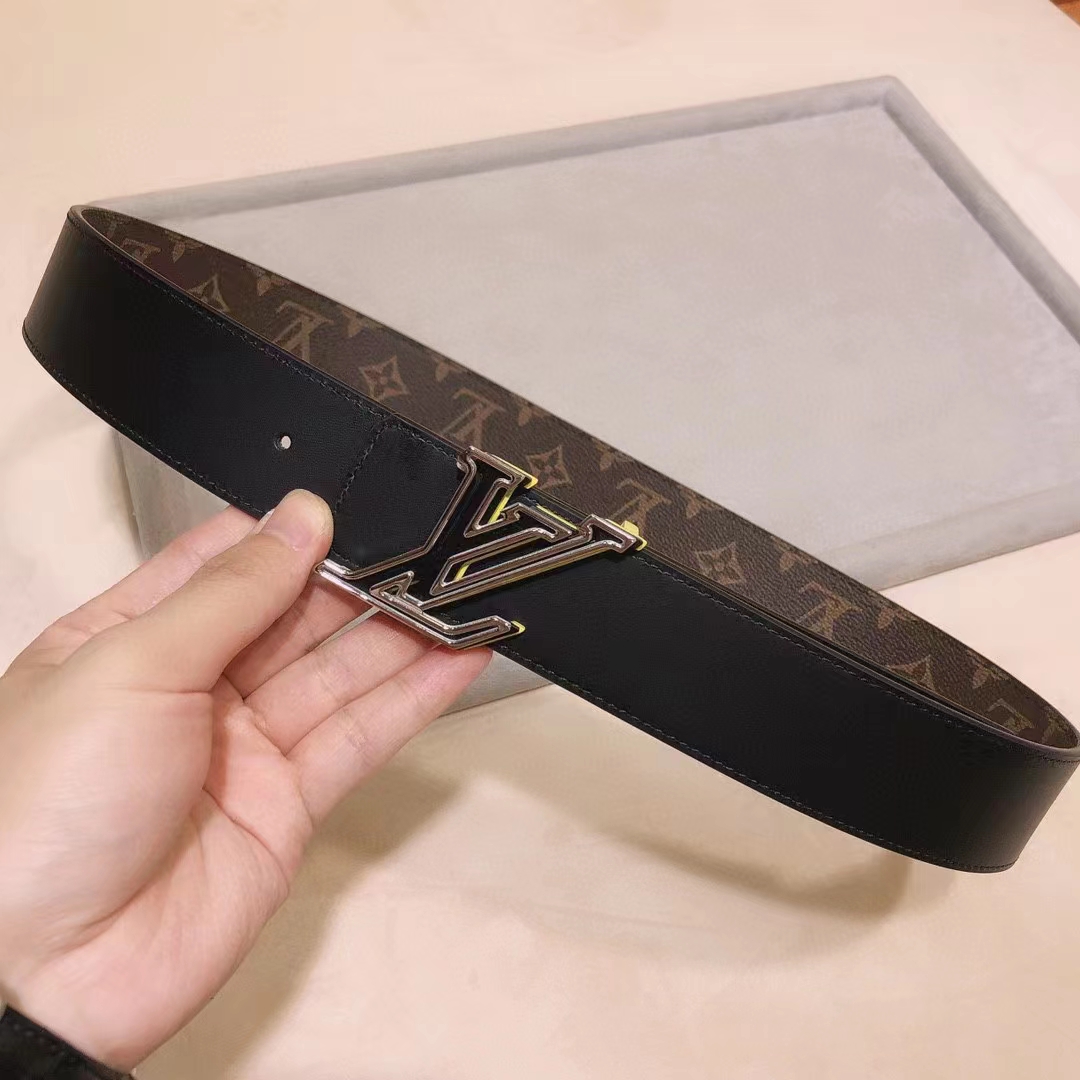 Louis Vuitton Unisex LV Speed 40mm Reversible Belt Yellow Monogram Coated Canvas Leather