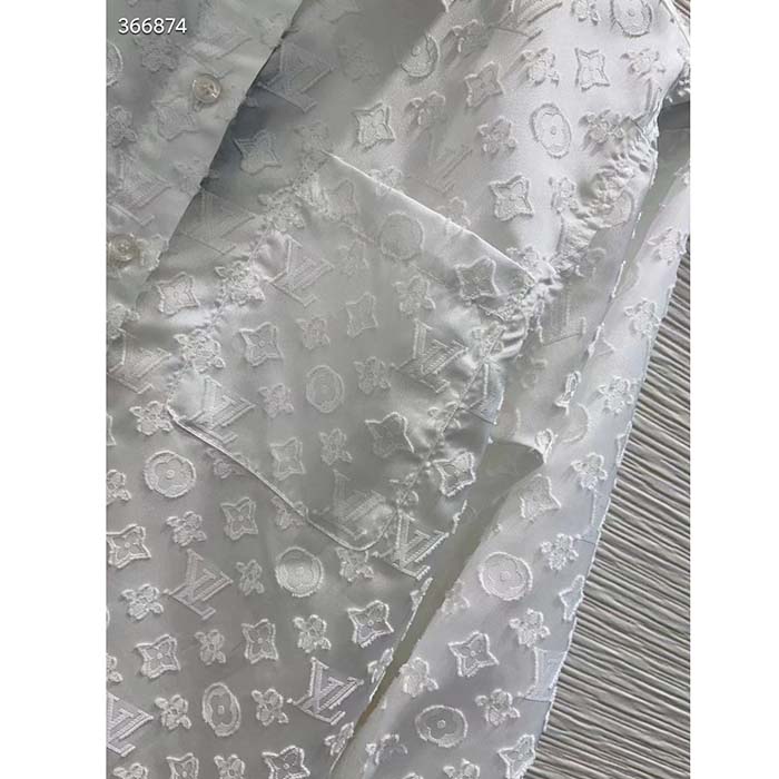 Louis Vuitton Men LV Long Sleeved Fitted Shirt Cotton Blanc Optique White Regular Fit