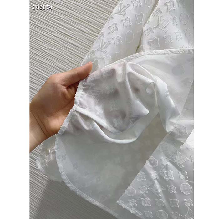 Louis Vuitton Men LV Long Sleeved Fitted Shirt Cotton Blanc Optique White Regular Fit