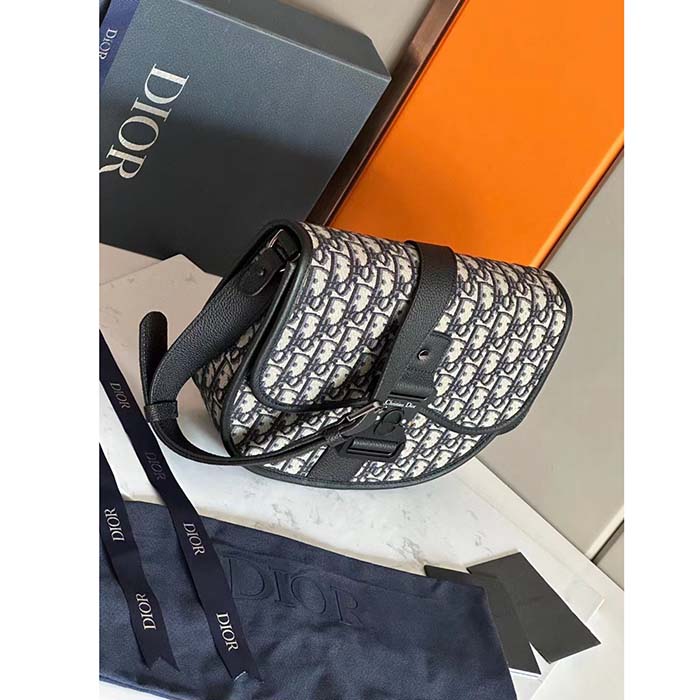 Dior Unisex CD Gallop Bag Strap Beige Black Dior Oblique Jacquard