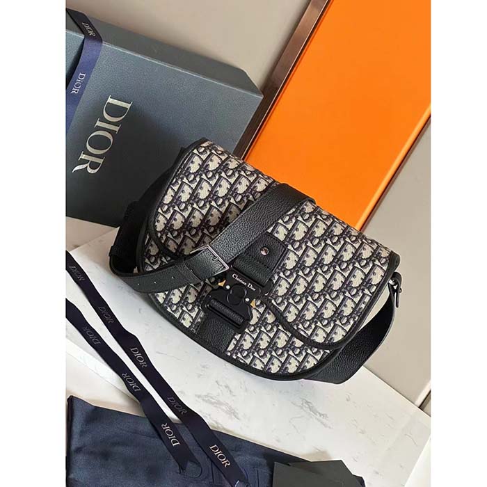 Dior Unisex CD Gallop Bag Strap Beige Black Dior Oblique Jacquard