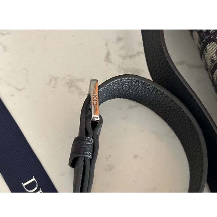 Dior Unisex CD Gallop Bag Strap Beige Black Dior Oblique Jacquard