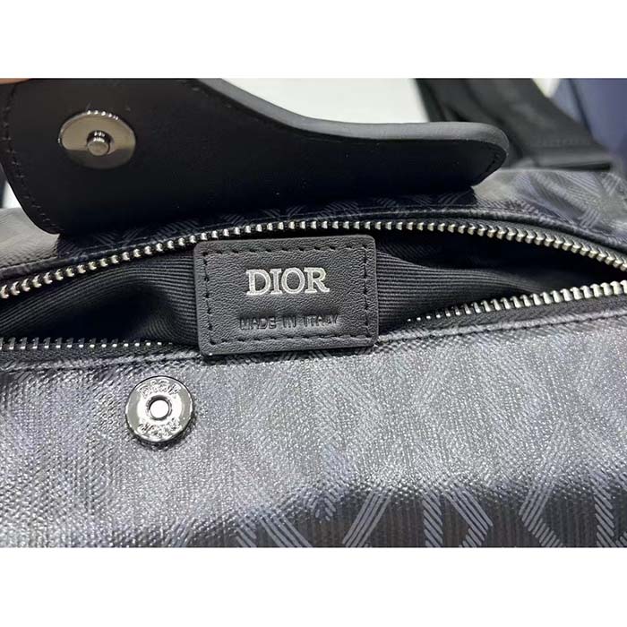 dior unisex cd lingot pouch black cd Di*m*nd canvas smooth calfskin