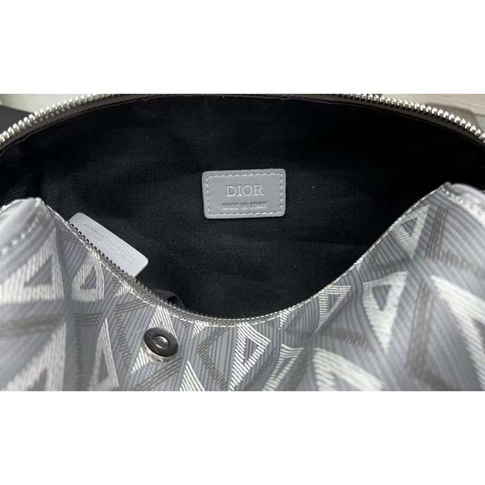dior unisex cd lingot pouch gray cd Di*m*nd canvas smooth calfskin