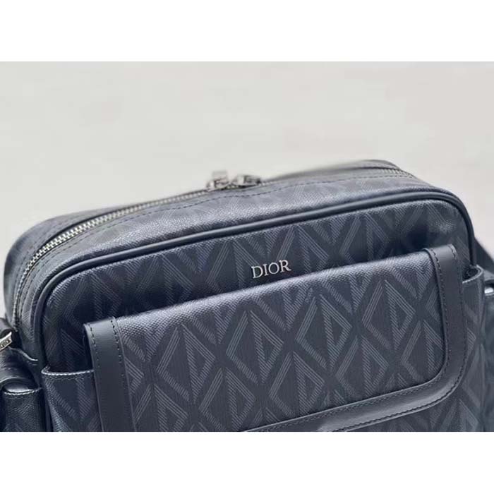 dior unisex hit the road bag messenger pouch black cd Di*m*nd canvas smooth calfskin