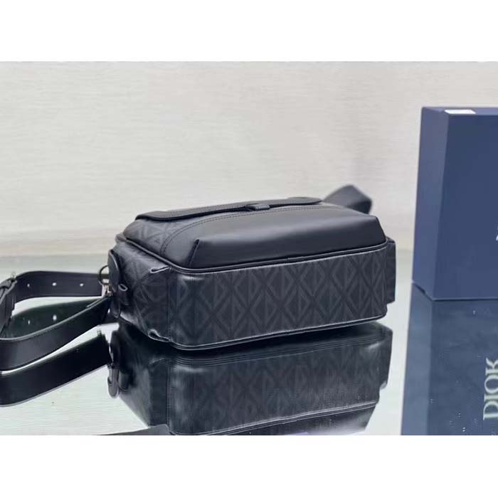 dior unisex hit the road bag messenger pouch black cd Di*m*nd canvas smooth calfskin