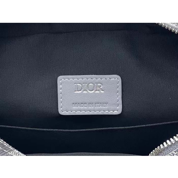 dior unisex hit the road bag messenger pouch gray cd Di*m*nd canvas smooth calfskin