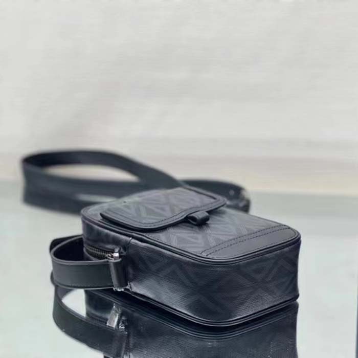 dior unisex hit the road vertical pouch black cd Di*m*nd canvas