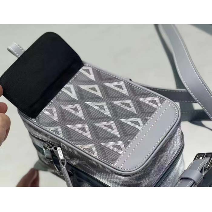 dior unisex hit the road vertical pouch dior gray cd Di*m*nd canvas
