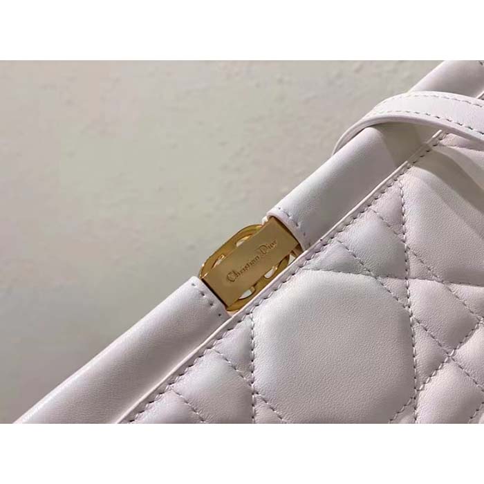 Dior Women CD Dior Caro Colle Noire Clutch Chain Latte Cannage Lambskin
