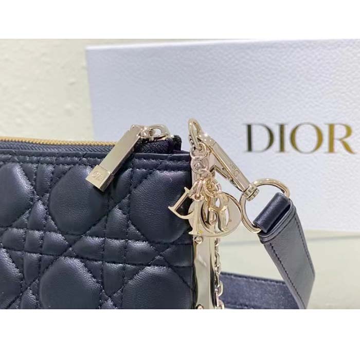 Dior Women CD Dior Club Bag Black Cannage Lambskin