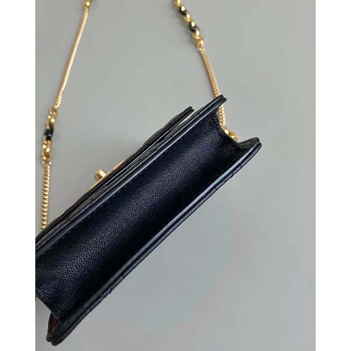 Dior Women CD Miss Caro Micro Bag Black Macrocannage Lambskin