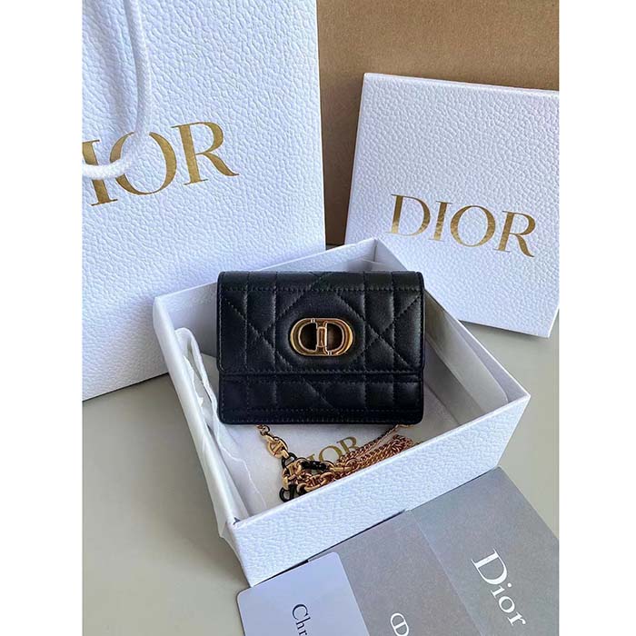 Dior Women CD Miss Caro Micro Bag Black Macrocannage Lambskin