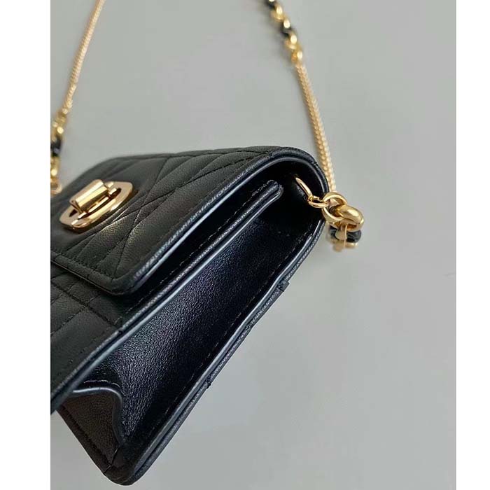 Dior Women CD Miss Caro Micro Bag Black Macrocannage Lambskin