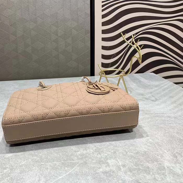 Dior Women CD Small Lady D-Joy Bag Hazelnut Cannage Lambskin
