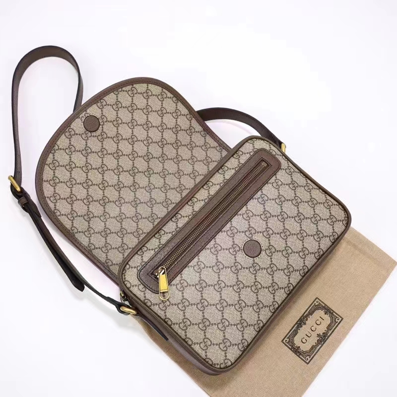 G*u*i gg unisex ophidia messenger bag beige ebony gg supreme canvas double g