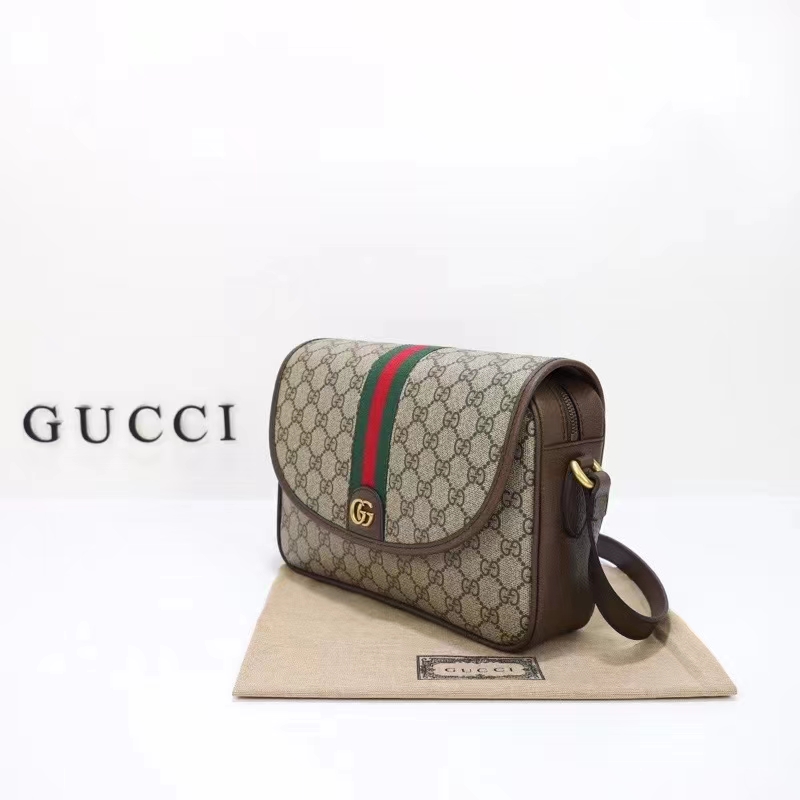 G*u*i gg unisex ophidia messenger bag beige ebony gg supreme canvas double g
