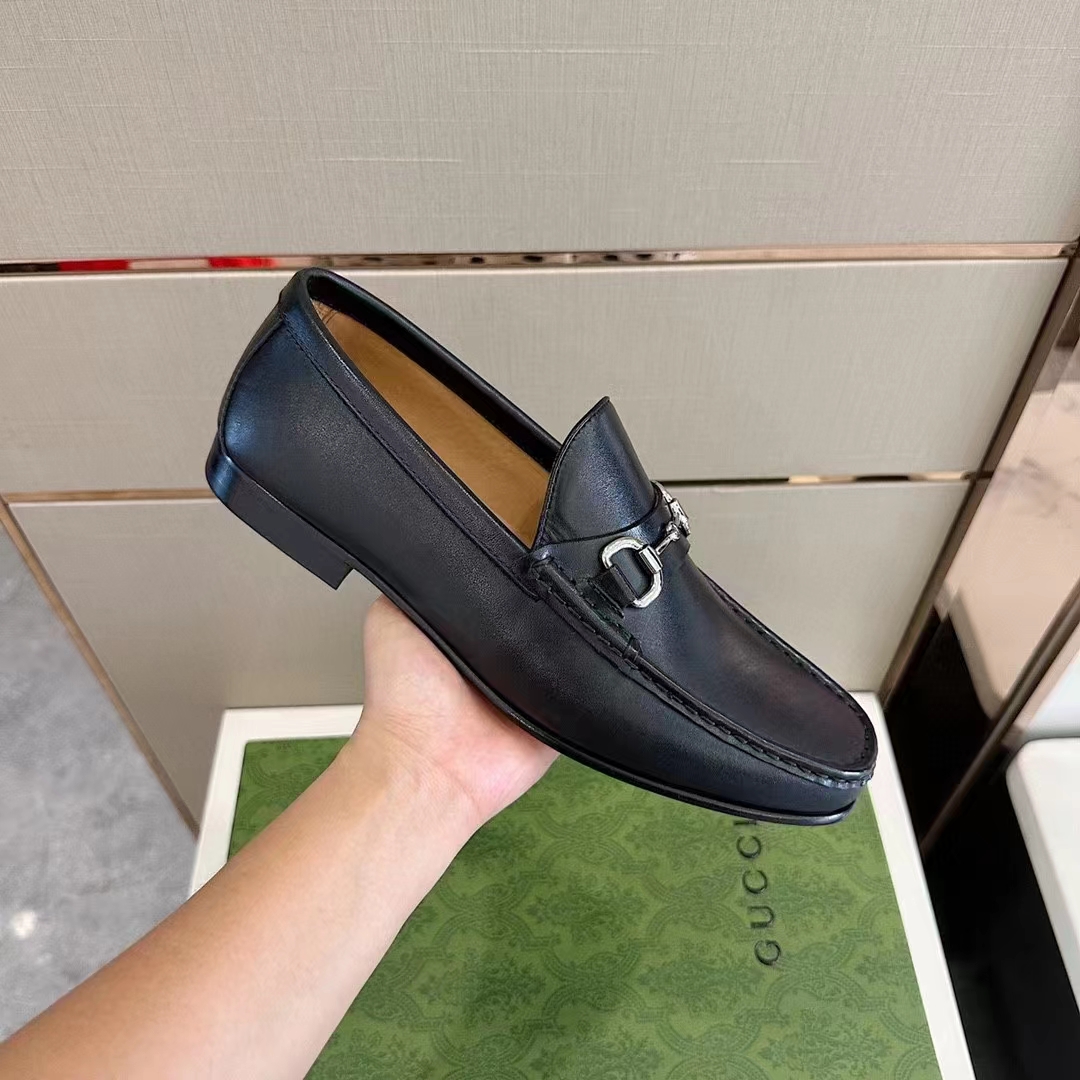 G*u*i men gg 1953 horsebit loafer black leather flat 1.3 cm heel