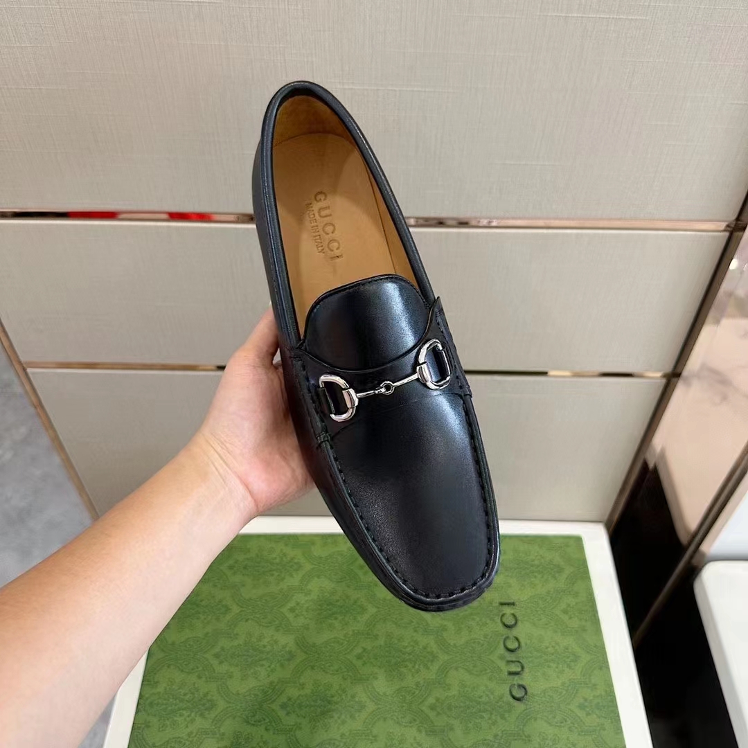 G*u*i men gg 1953 horsebit loafer black leather flat 1.3 cm heel