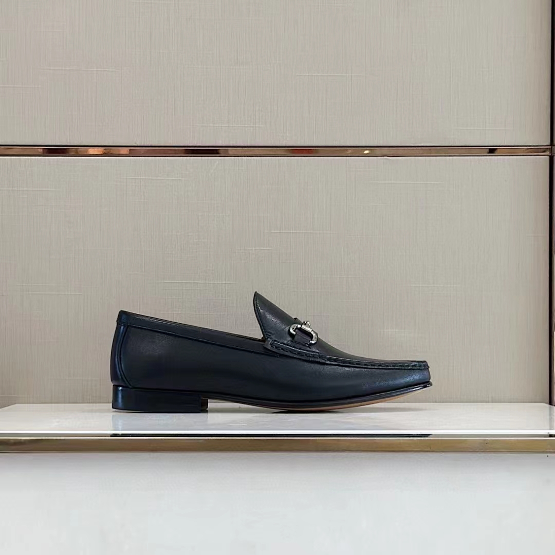 G*u*i men gg 1953 horsebit loafer black leather flat 1.3 cm heel