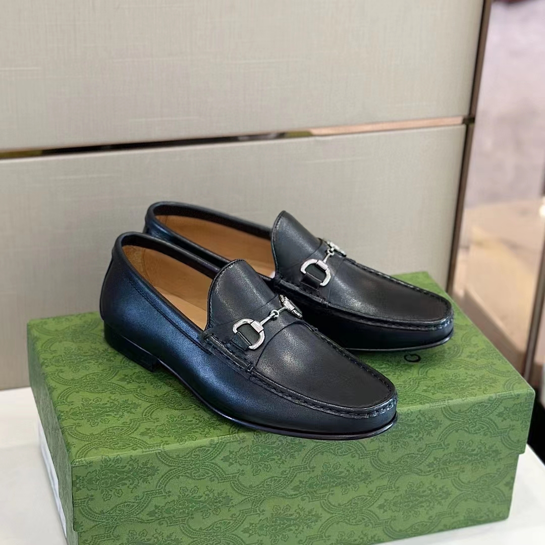 G*u*i men gg 1953 horsebit loafer black leather flat 1.3 cm heel