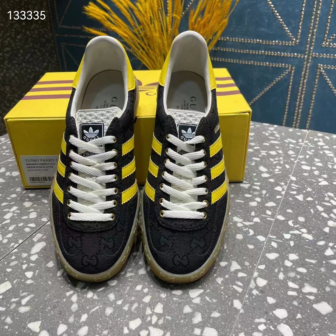 G*u*i unisex adidas x G*u*i gazelle sneaker black original gg canvas rubber low 3 cm heel