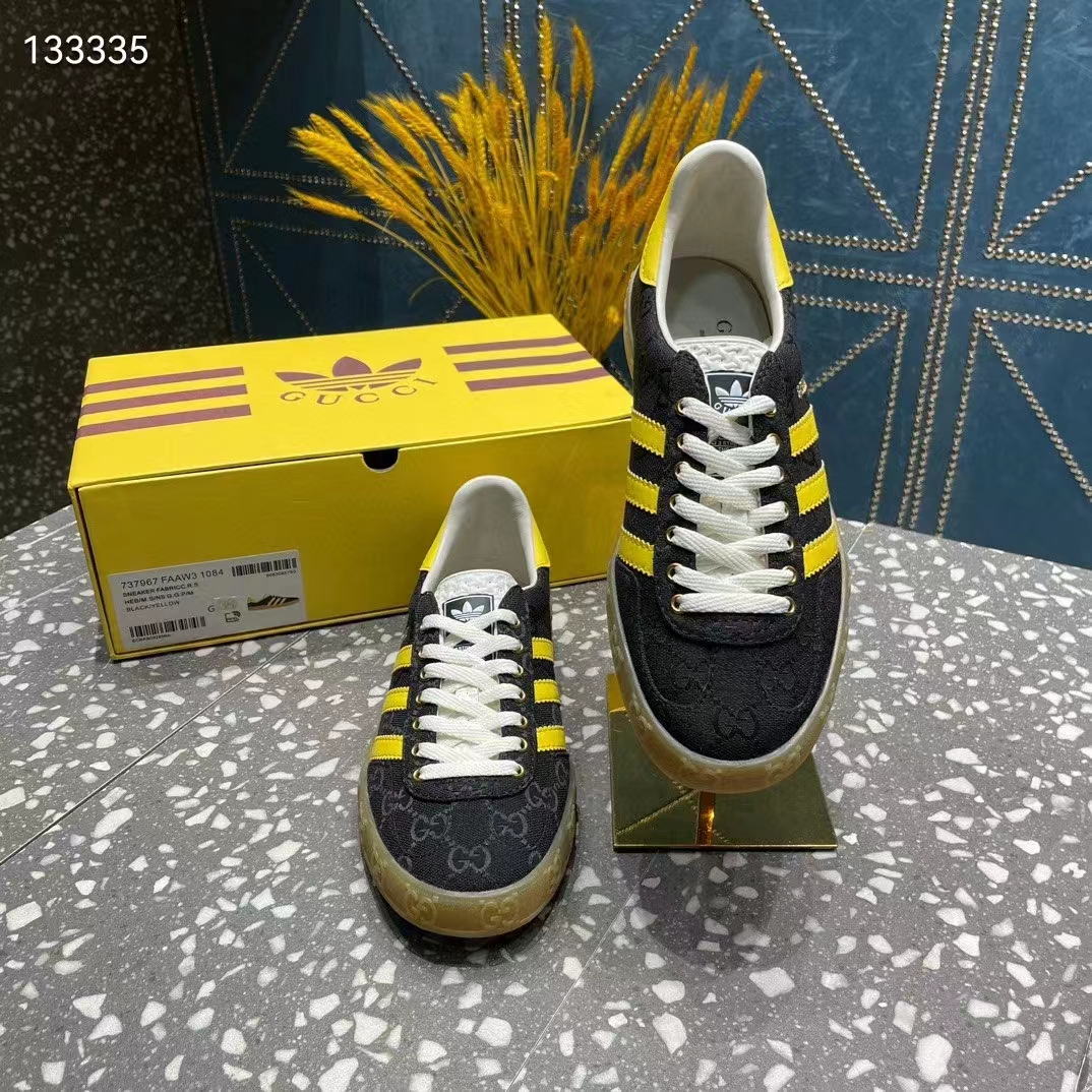 G*u*i unisex adidas x G*u*i gazelle sneaker black original gg canvas rubber low 3 cm heel