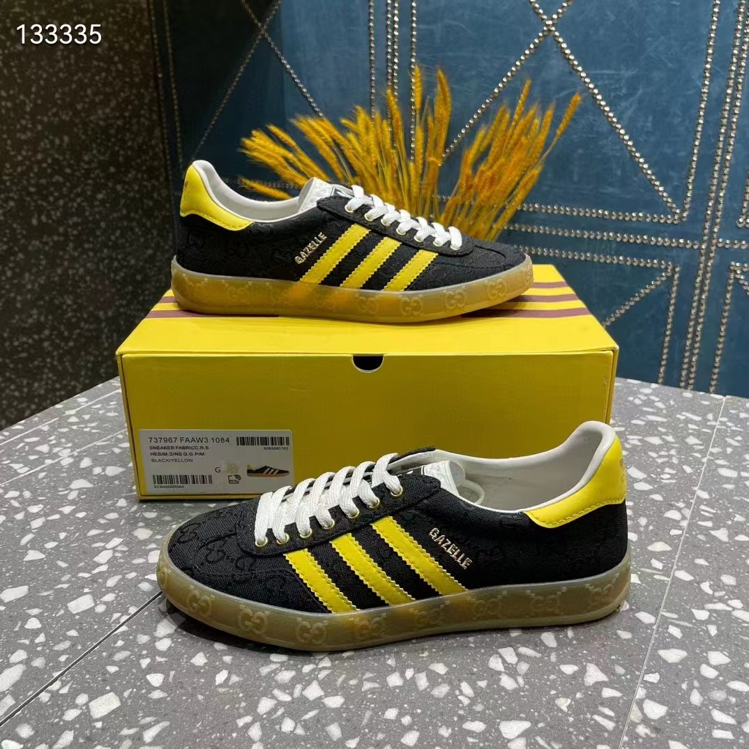 G*u*i unisex adidas x G*u*i gazelle sneaker black original gg canvas rubber low 3 cm heel