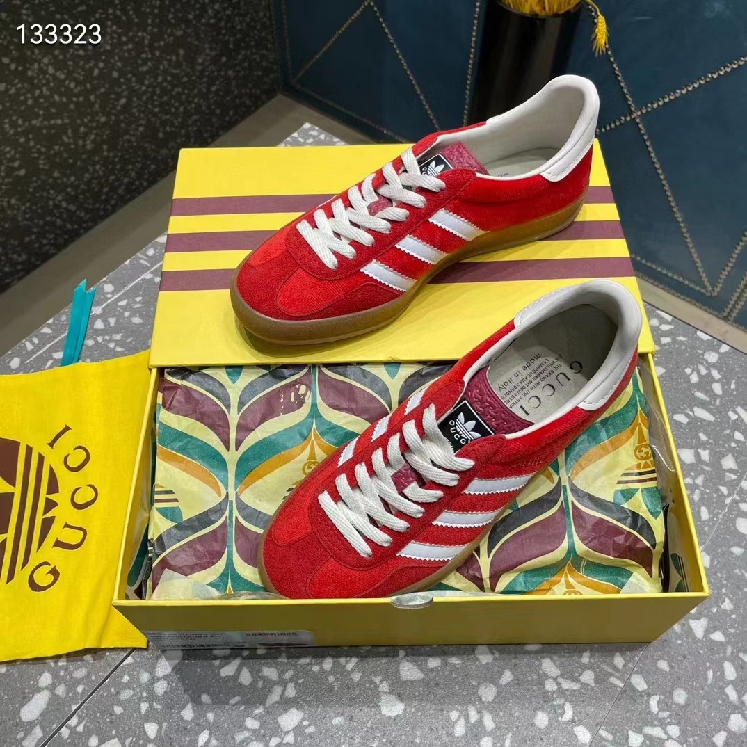 G*u*i unisex adidas x G*u*i gazelle sneaker red original gg canvas rubber low 3 cm heel