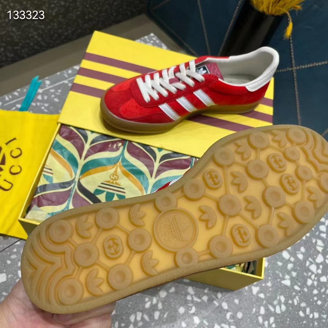 G*u*i unisex adidas x G*u*i gazelle sneaker red original gg canvas rubber low 3 cm heel