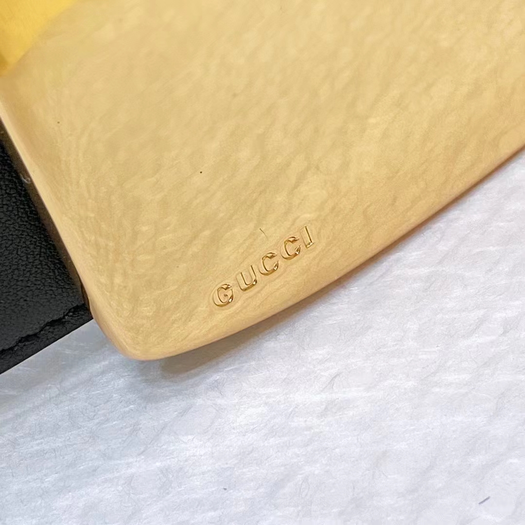 G*u*i unisex gg wide belt retro g buckle black patent leather 4.8 cm width