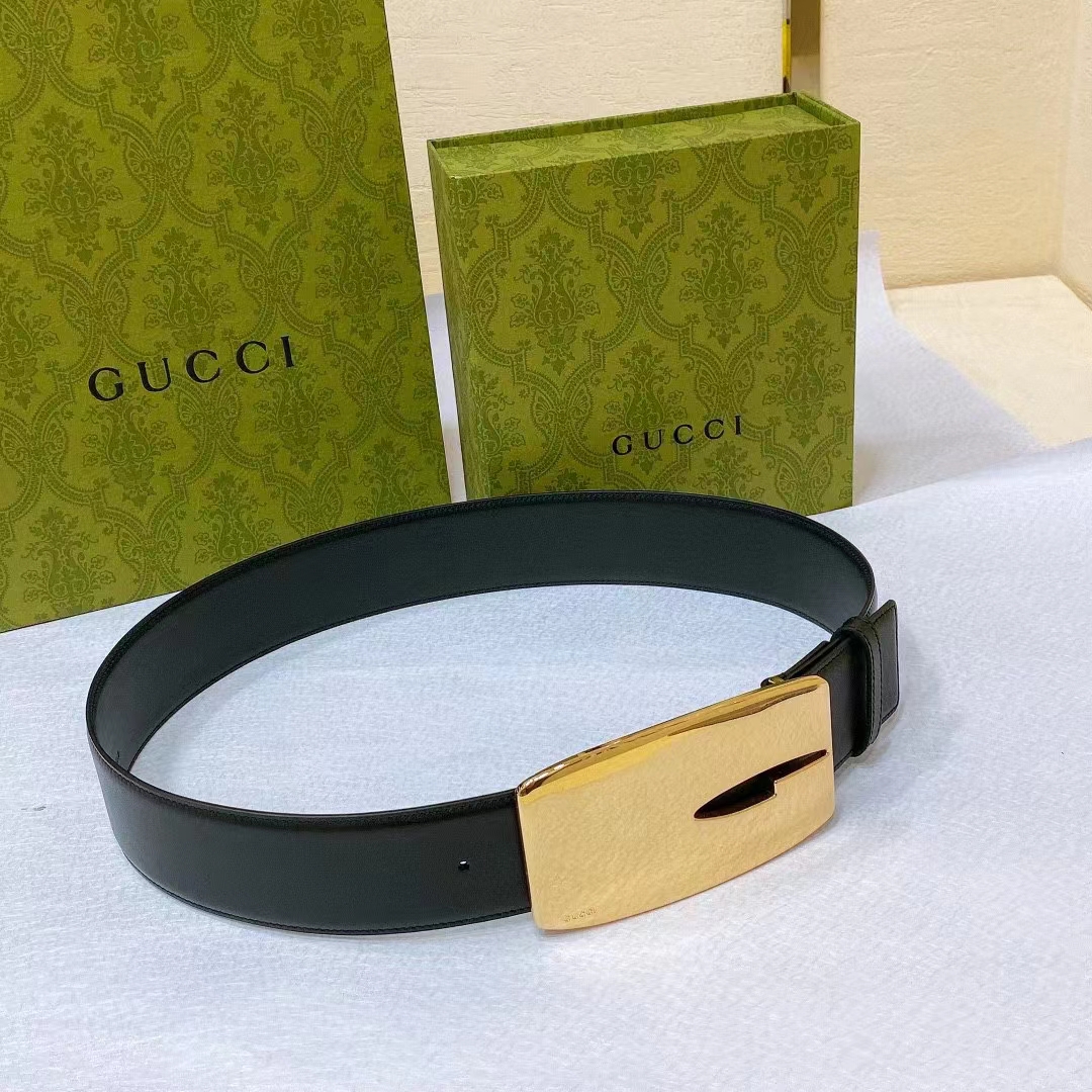 G*u*i unisex gg wide belt retro g buckle black patent leather 4.8 cm width