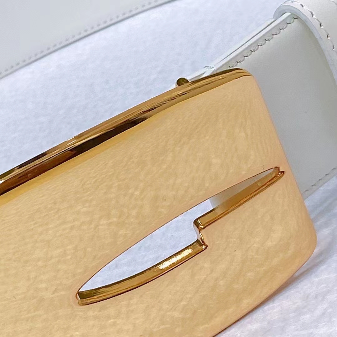 G*u*i unisex gg wide belt retro g buckle white patent leather 4.8 cm width