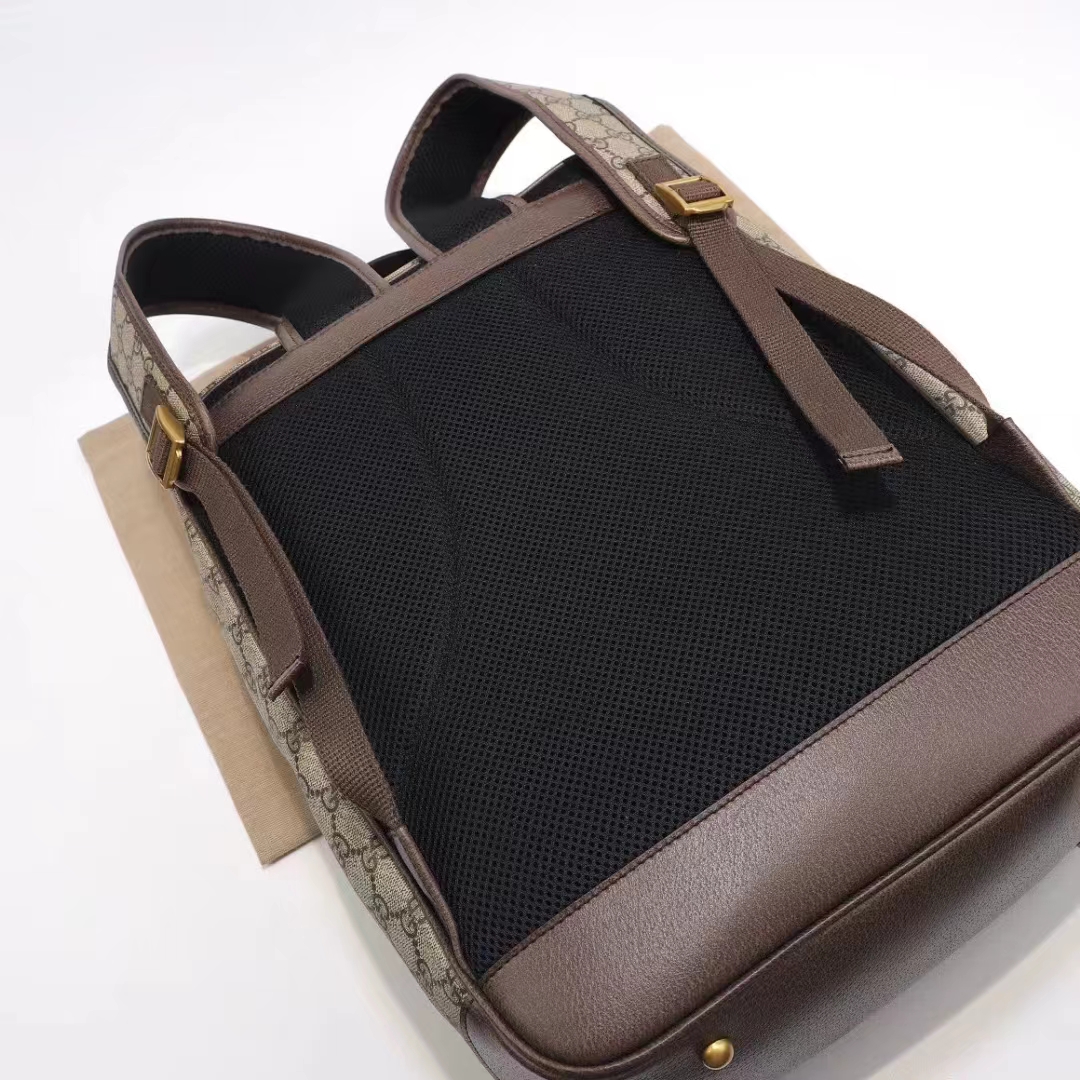 G*u*i unisex ophidia gg medium backpack beige ebony gg supreme canvas double g