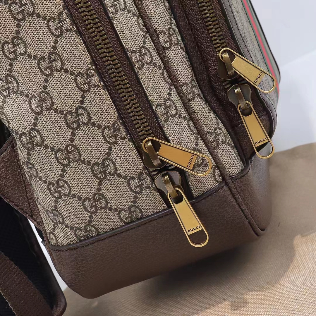 G*u*i unisex ophidia gg medium backpack beige ebony gg supreme canvas double g