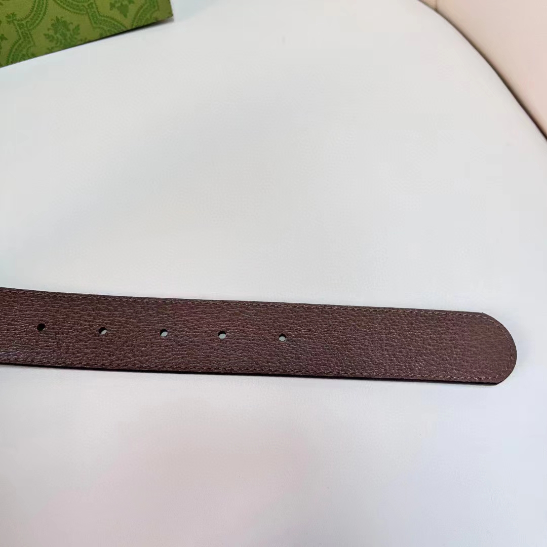 G*u*i unisex reversible belt square g buckle beige ebony gg supreme canvas reverses brown
