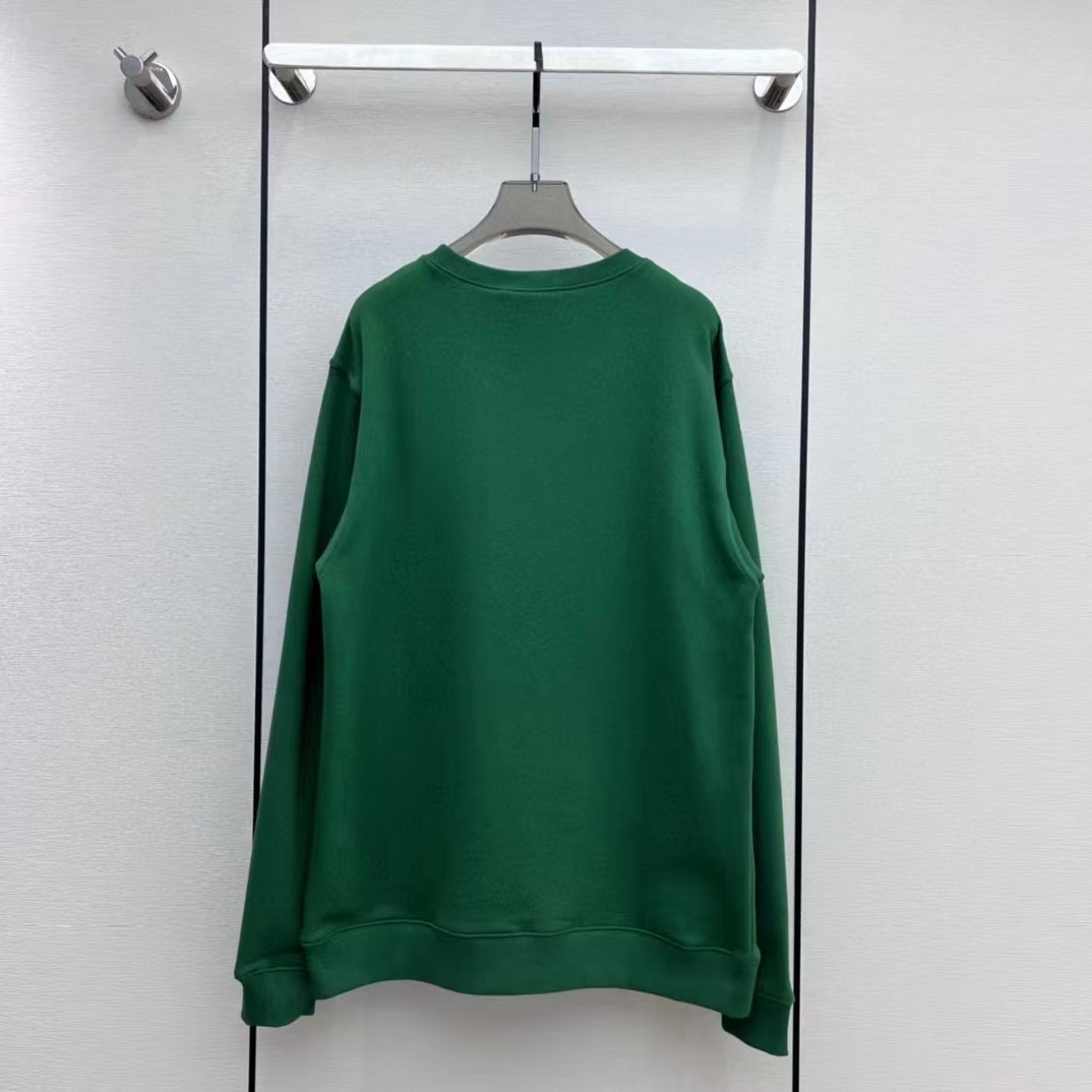 G*u*i women gg cotton jersey sweatshirt green light felted crewneck long sleeves
