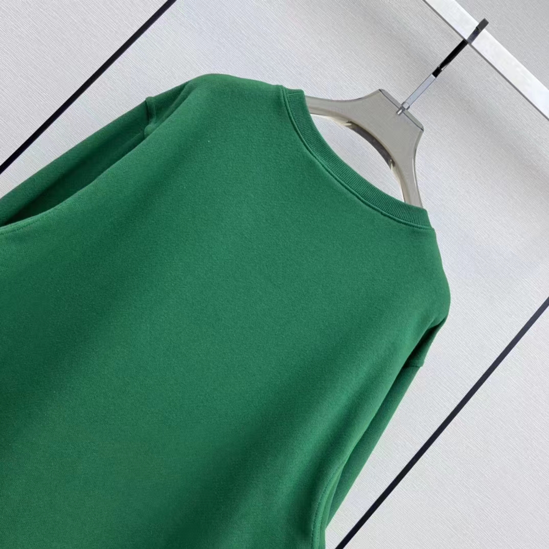 G*u*i women gg cotton jersey sweatshirt green light felted crewneck long sleeves