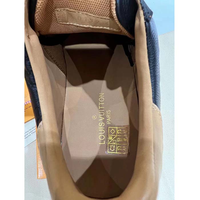 Louis Vuitton LV Unisex Beverly Hills Sneaker Black Monogram Embossed Grained Calf Leather