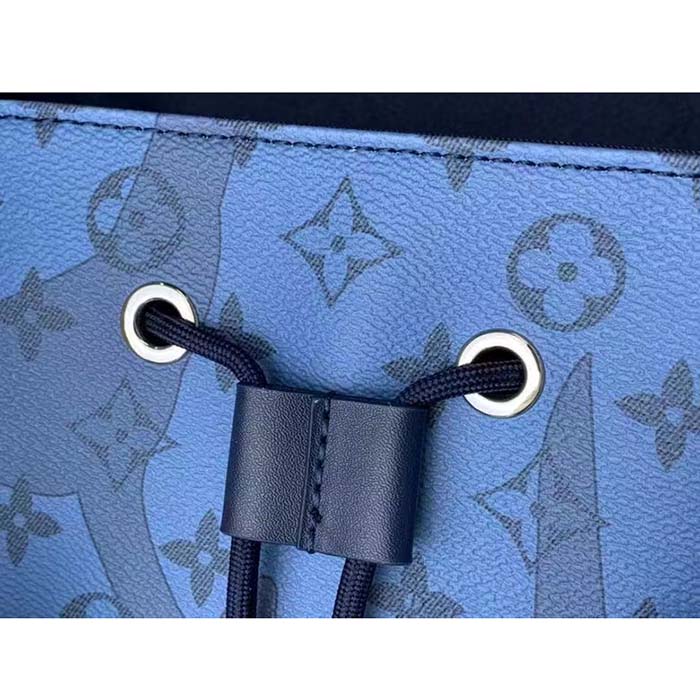 Louis Vuitton LV Unisex Christopher MM Backpack Abyss Blue Monogram Aquagarden Coated Canvas